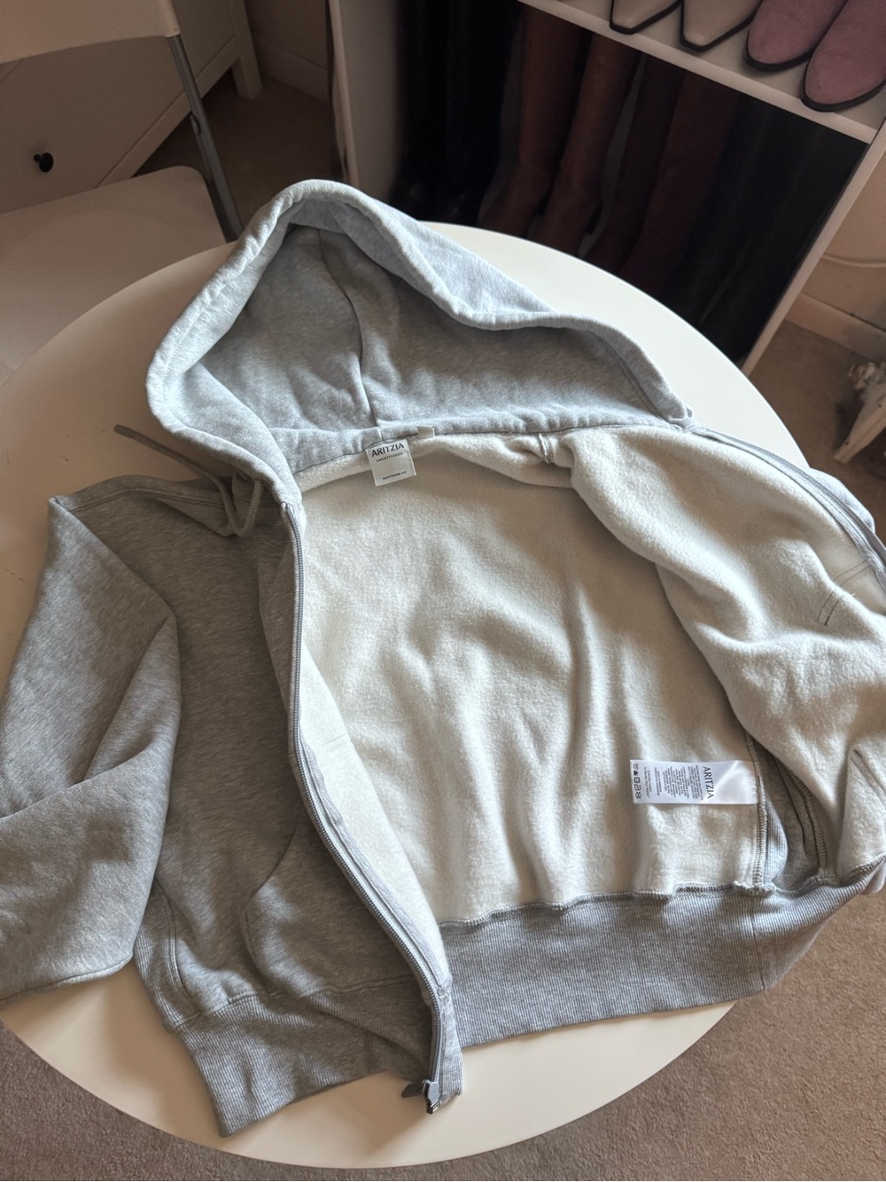 Aritzia cozy sweat fleece boyfriend boxy zip hoodie - Picture 7 of 13